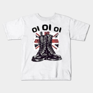 Oi Oi Oi Punk Rock With Combat Boots - Oi Punk Kids T-Shirt